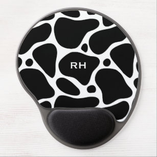 Black and white abstract giraffe pattern gel mouse pad