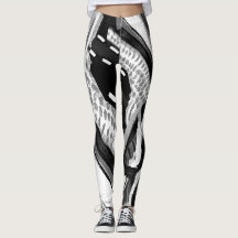 Black and White Abstract High Waisted Leggings