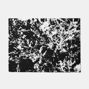 Black and White Abstract Ice Formation Doormat