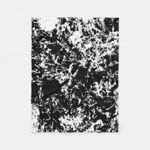 Black and White Abstract Ice Formation Fleece Blanket