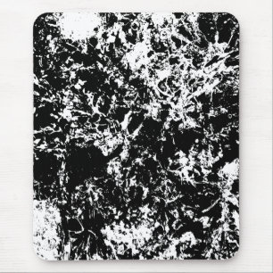 Black and White Abstract Ice Formation Mouse Pad