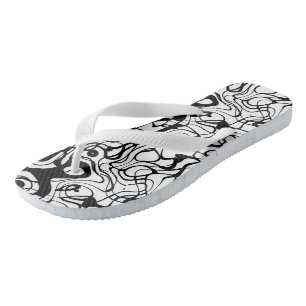 Black and White Abstract Jandals