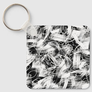 Black and white abstract key ring