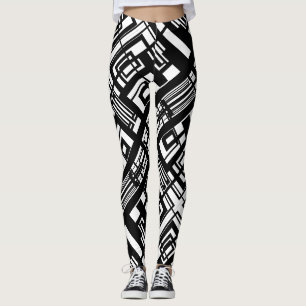 Black and White Abstract Leggings
