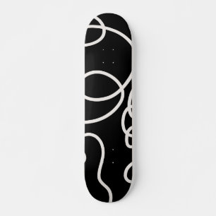 Black And White Abstract Line Brush Strokes Skateboard