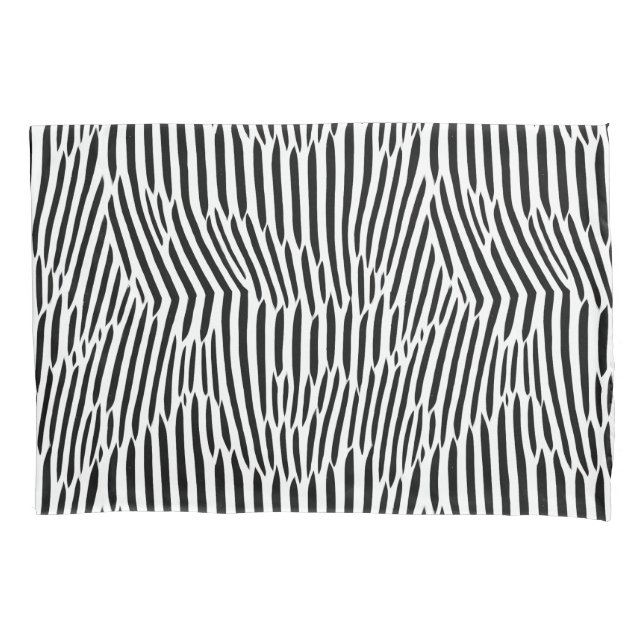 Black and White Abstract Lines Artsy  Pillowcase (Front)