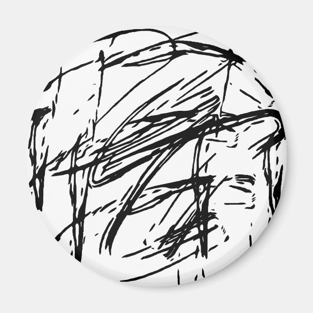 Black and white abstract magnet (Front)