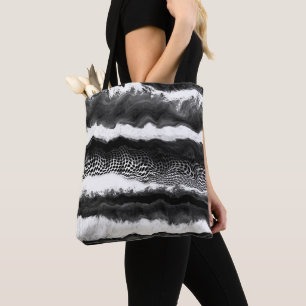 Black and White Abstract Modern Illusion Art    Tote Bag