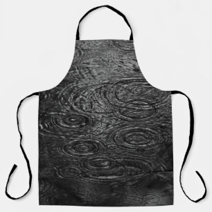 BLACK AND WHITE ABSTRACT PAINTING APRON