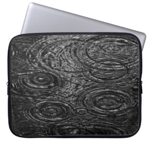 BLACK AND WHITE ABSTRACT PAINTING LAPTOP SLEEVE