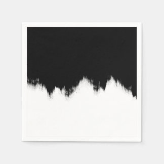 Black And White Abstract Paper Napkins