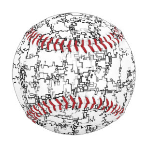 Black and White Abstract Pattern Baseball