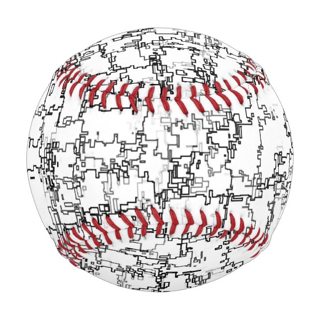 Black and White Abstract Pattern Baseball (Front)