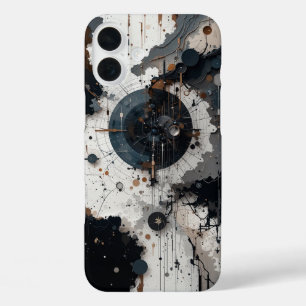 Black and White Abstract Pattern iPhone 16 Plus Case