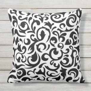 Black and white abstract pattern cushion