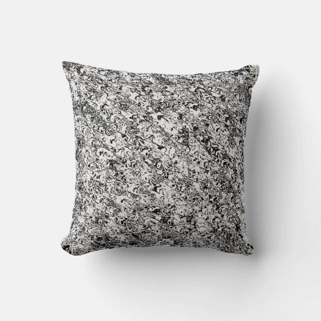 black and white abstract pattern cushion (Front)
