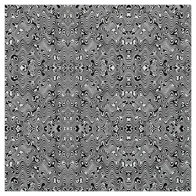 Black and white abstract pattern fabric (Swatch)