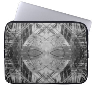 Black and white abstract pattern laptop sleeve