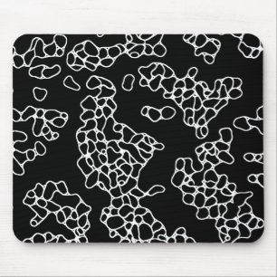 Black and White Abstract Pattern Mouse Pad