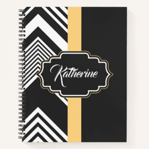 Black and White Abstract Pattern Notebook