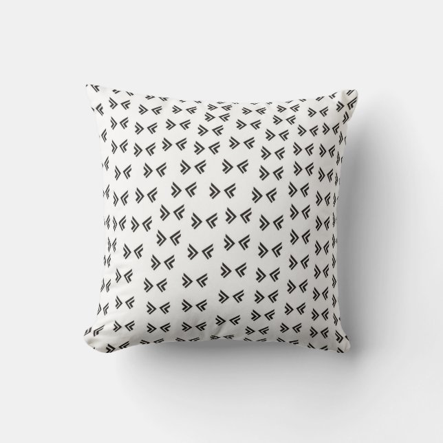Black and White Abstract Pattern/Print Cushion (Front)