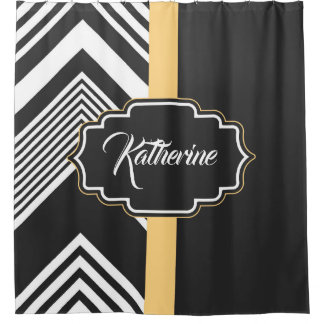 Black and White Abstract Pattern Shower Curtain