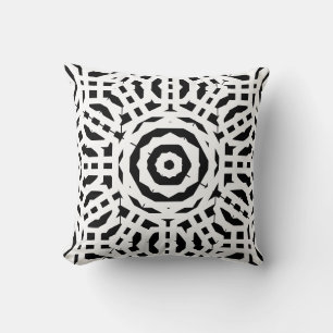 Black and  white  abstract pattern solid back cushion