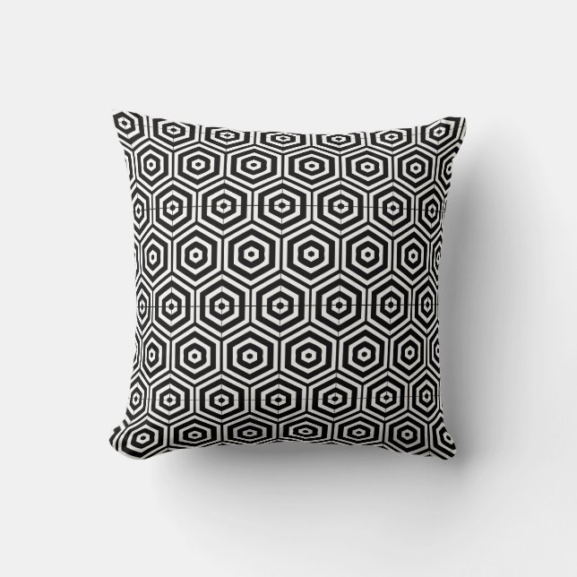 Black and  white  abstract pattern solid back cushion (Front)