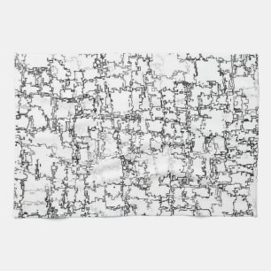 Black and White Abstract Pattern Tea Towel