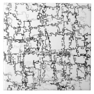 Black and White Abstract Pattern Tile