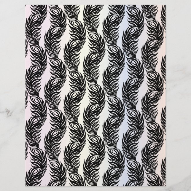 Black and white abstract Peacock feather pattern (Front)