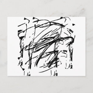 Black and white abstract postcard