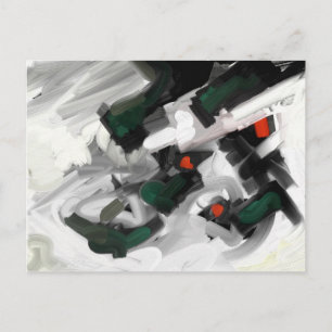 Black and White Abstract Postcard