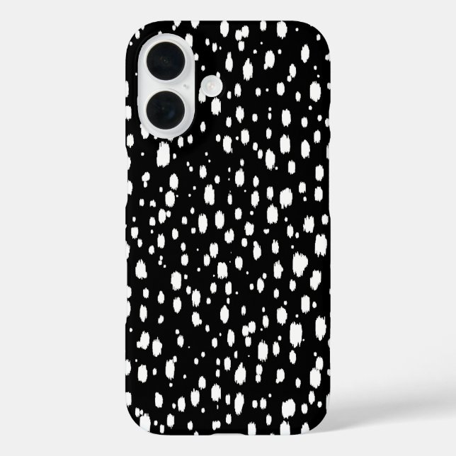 Black and White Abstract Scattered Dots Case-Mate iPhone Case (Back)