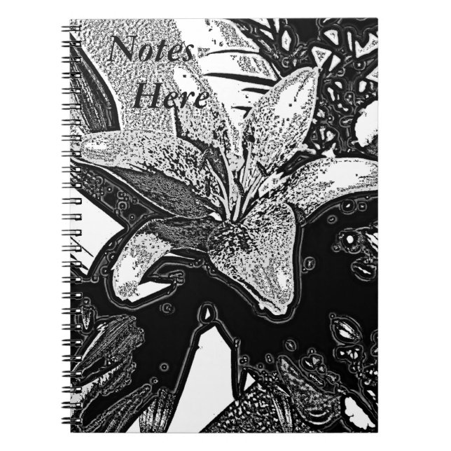 black and white abstract shapes contempory notebook (Front)