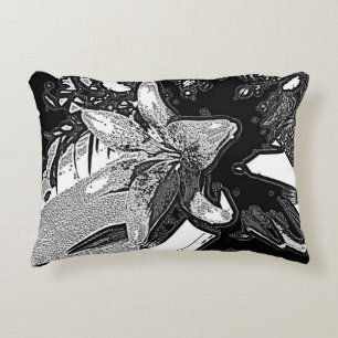 black and white abstract shapes modern decorative cushion