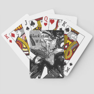 black and white abstract shapes modern playing cards