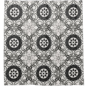 Black and White Abstract Shower Curtain