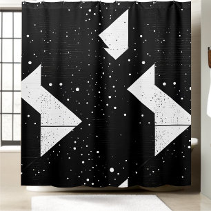 Black and White Abstract Shower Curtain Style 1