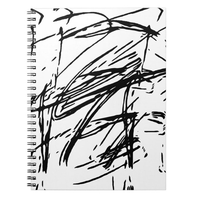 Black and white abstract spiral notebook (Front)