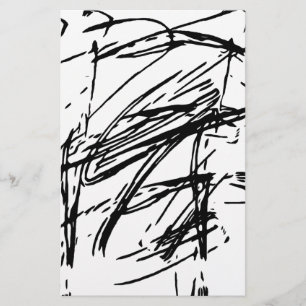 Black and white abstract stationery