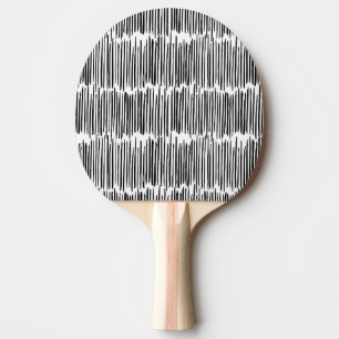 Black and White Abstract Stripe Pattern Ping Pong Paddle