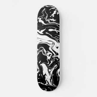 Black and white abstract swirls (updated design) skateboard