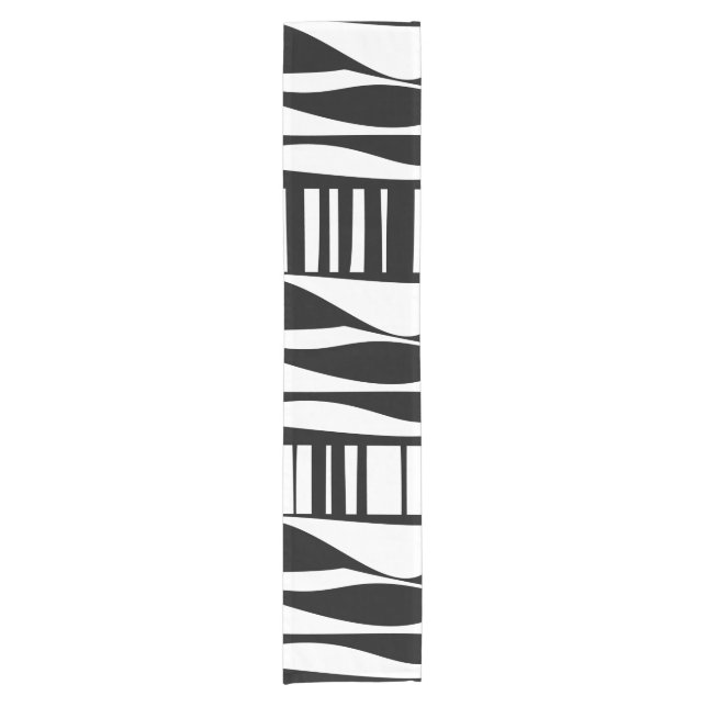 Black and White Abstract Table Runner (Front)