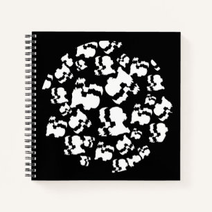 Black and white abstract women notebook