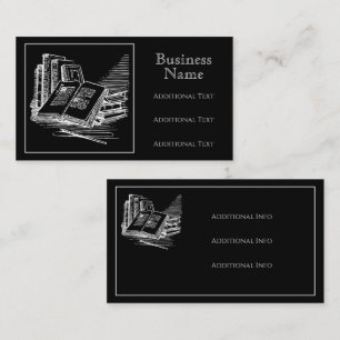 Black And White Academia Business Card
