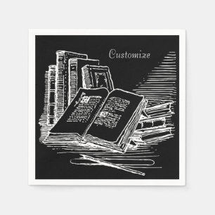 Black And White Academia Napkin