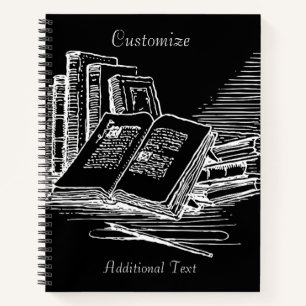 Black And White Academia Personalised  Notebook