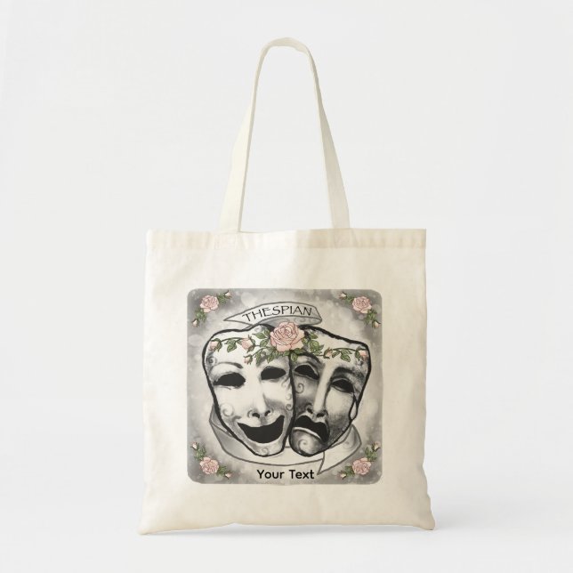 Black and White  Actor Masks Tote Bag (Front)