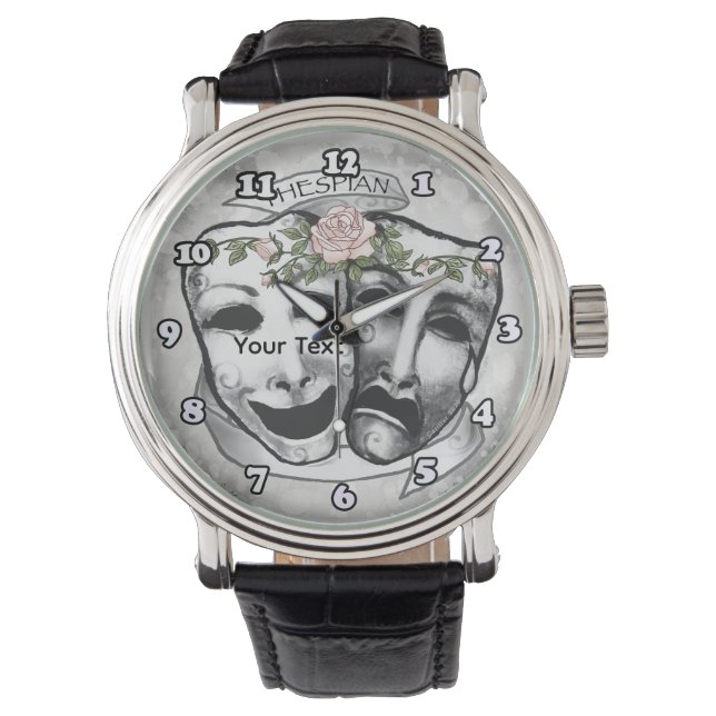 Black and White  Actor Masks Watch (Front)
